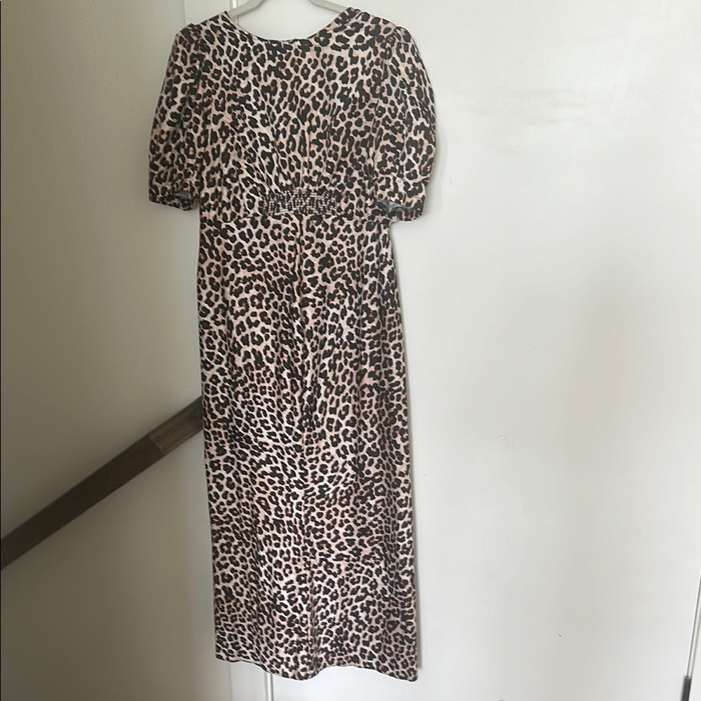 ASOS Maternity Cream and Brown Puff Sleeve Sheath Dress